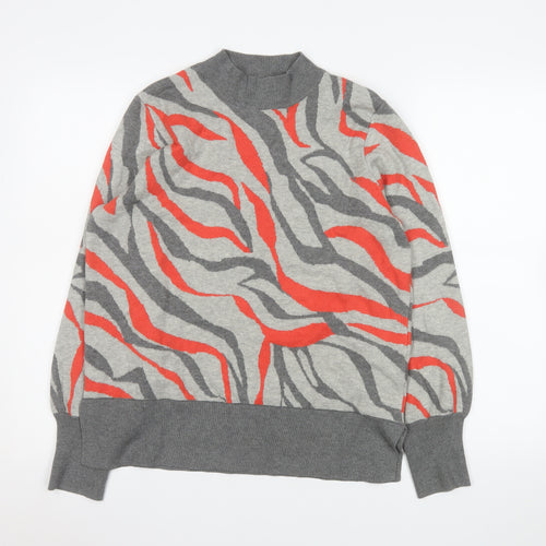 Marks and Spencer Women Grey Animal Print Pullover Sweatshirt Size L