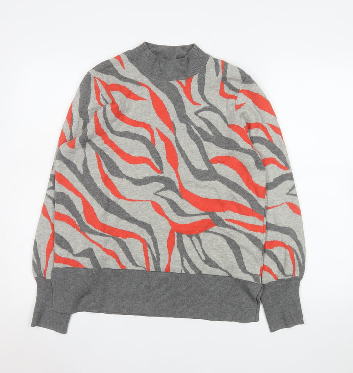 Marks and Spencer Women Grey Animal Print Pullover Sweatshirt Size L