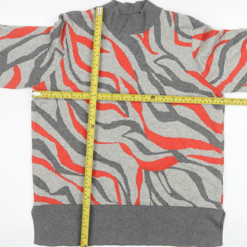 Marks and Spencer Women Grey Animal Print Pullover Sweatshirt Size L