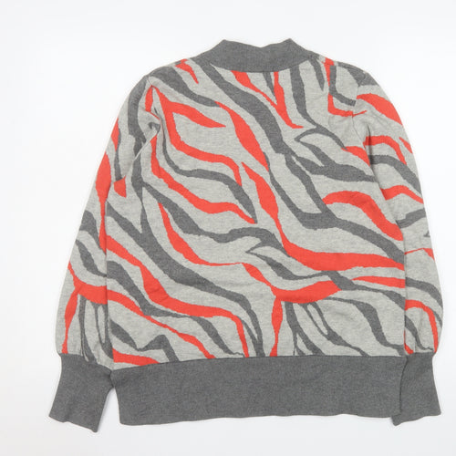 Marks and Spencer Women Grey Animal Print Pullover Sweatshirt Size L