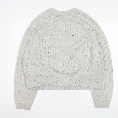 Marks and Spencer Women’s Grey Ribbed Button Cardigan Size L