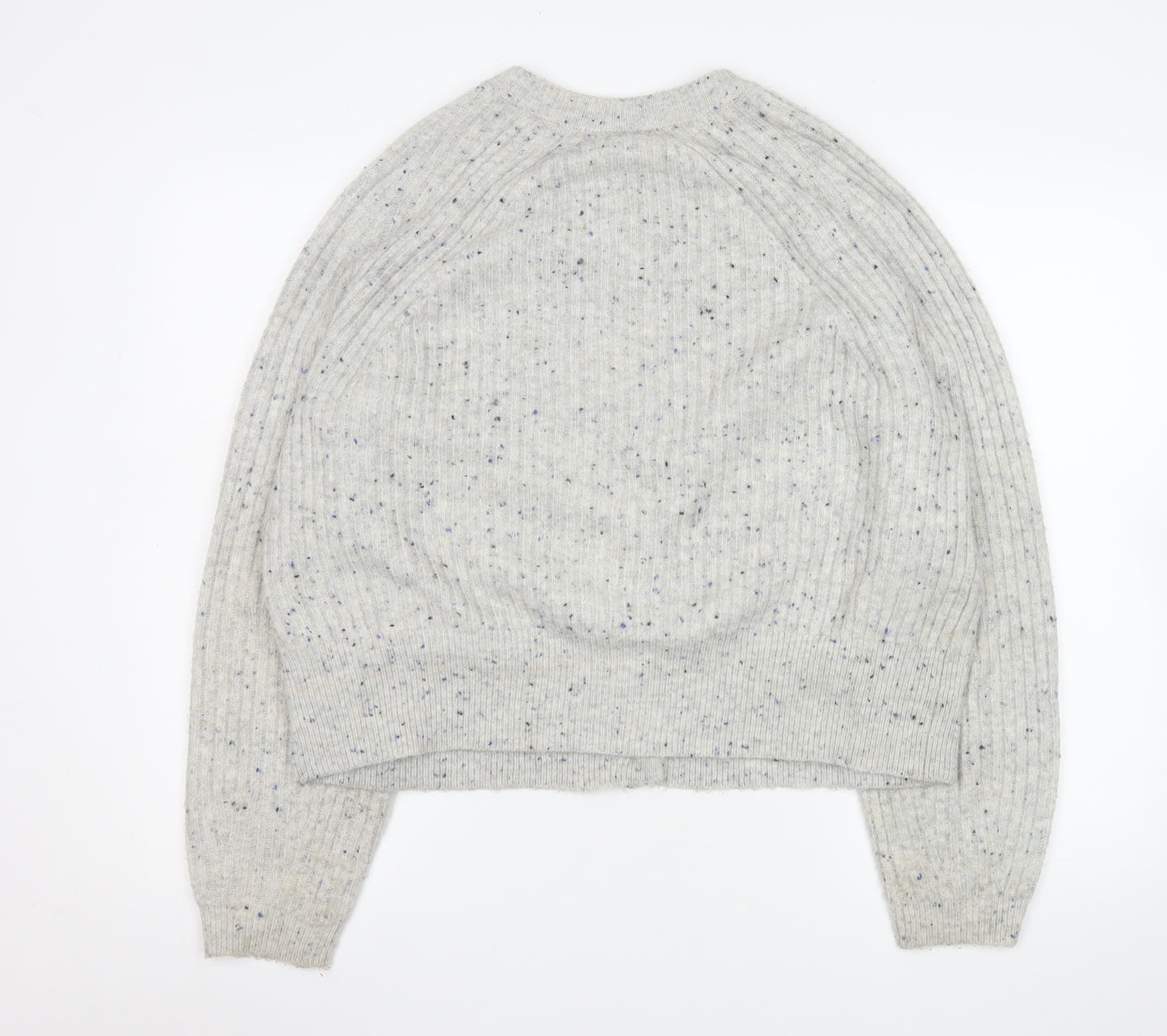 Marks and Spencer Women’s Grey Ribbed Button Cardigan Size L