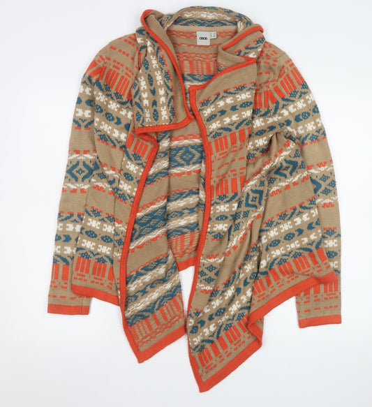 ASOS Women’s Beige Aztec Knit Long Sleeve Open Front Cardigan XS