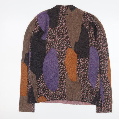 Nümph Womens Multicoloured XS Geometric Wool Blend Pullover Jumper