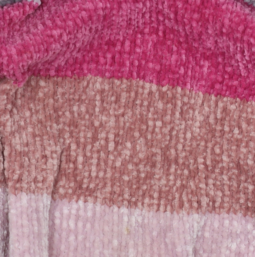Romeo & Juliet Couture Womens Pink Striped Hooded Pullover Sweatshirt Size S