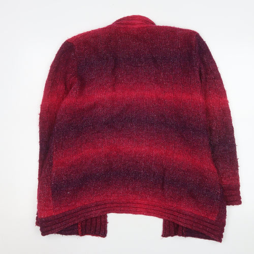 CC Petite Women's Red Wool Blend Open Cardigan L