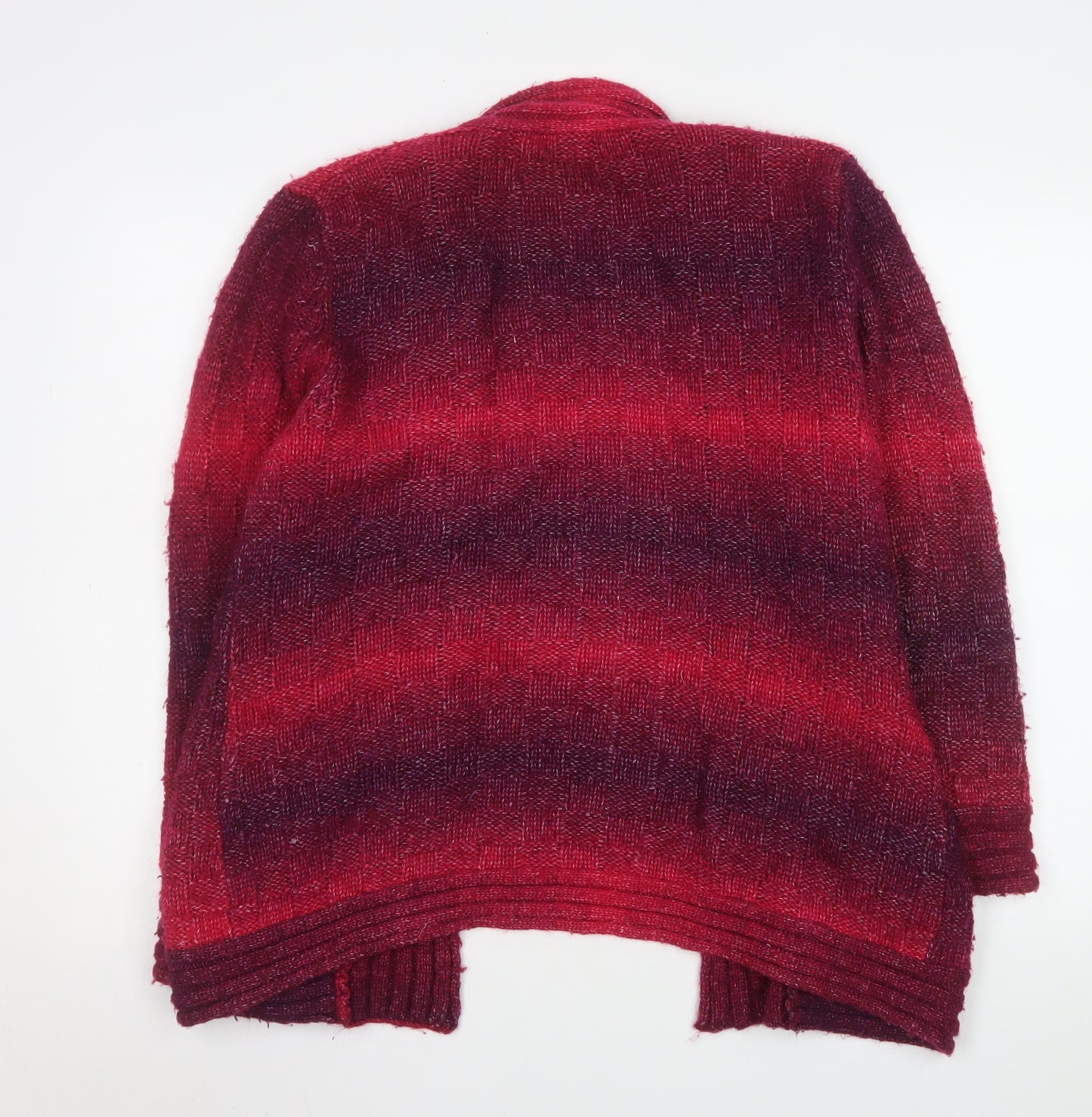 CC Petite Women's Red Wool Blend Open Cardigan L