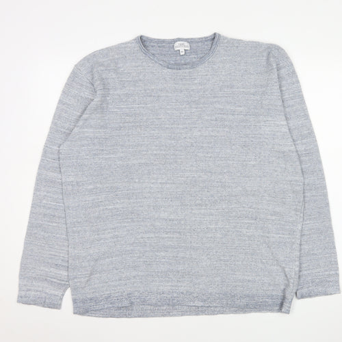 Next Men Grey Long Sleeve Crew Neck Cotton Blend Casual Top XXL