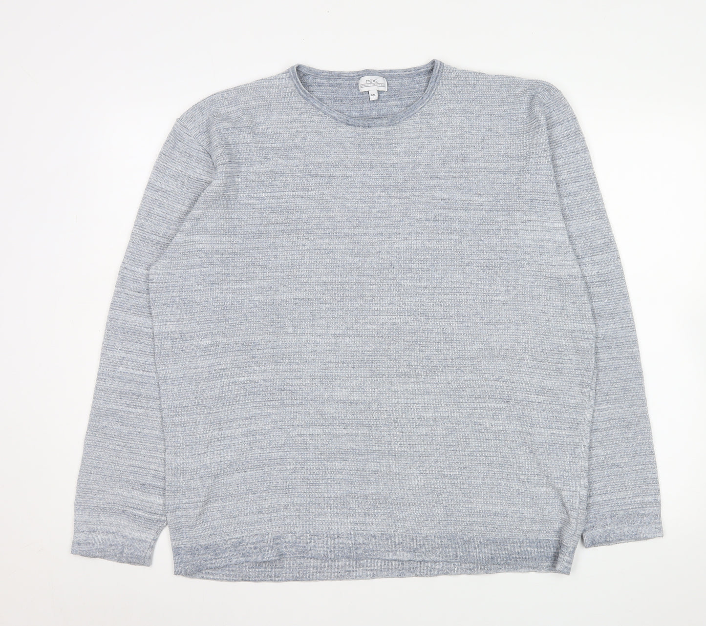 Next Men Grey Long Sleeve Crew Neck Cotton Blend Casual Top XXL