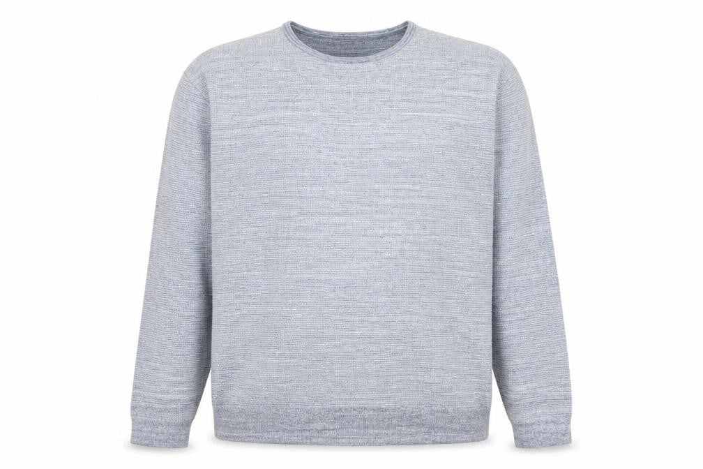 Front view of Next Men Grey Long Sleeve Crew Neck Cotton Blend Casual Top XXL