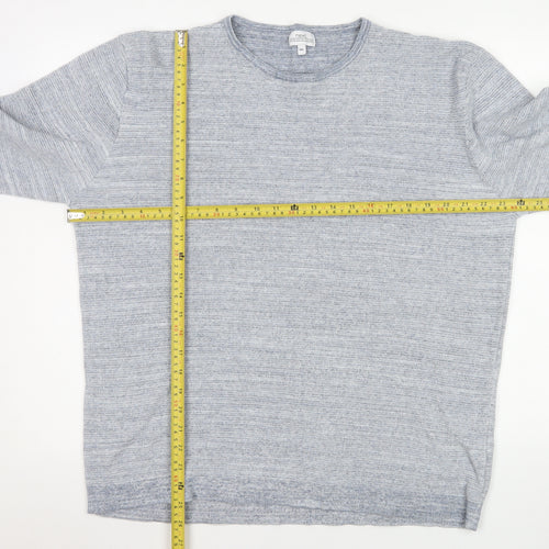 Next Men Grey Long Sleeve Crew Neck Cotton Blend Casual Top XXL