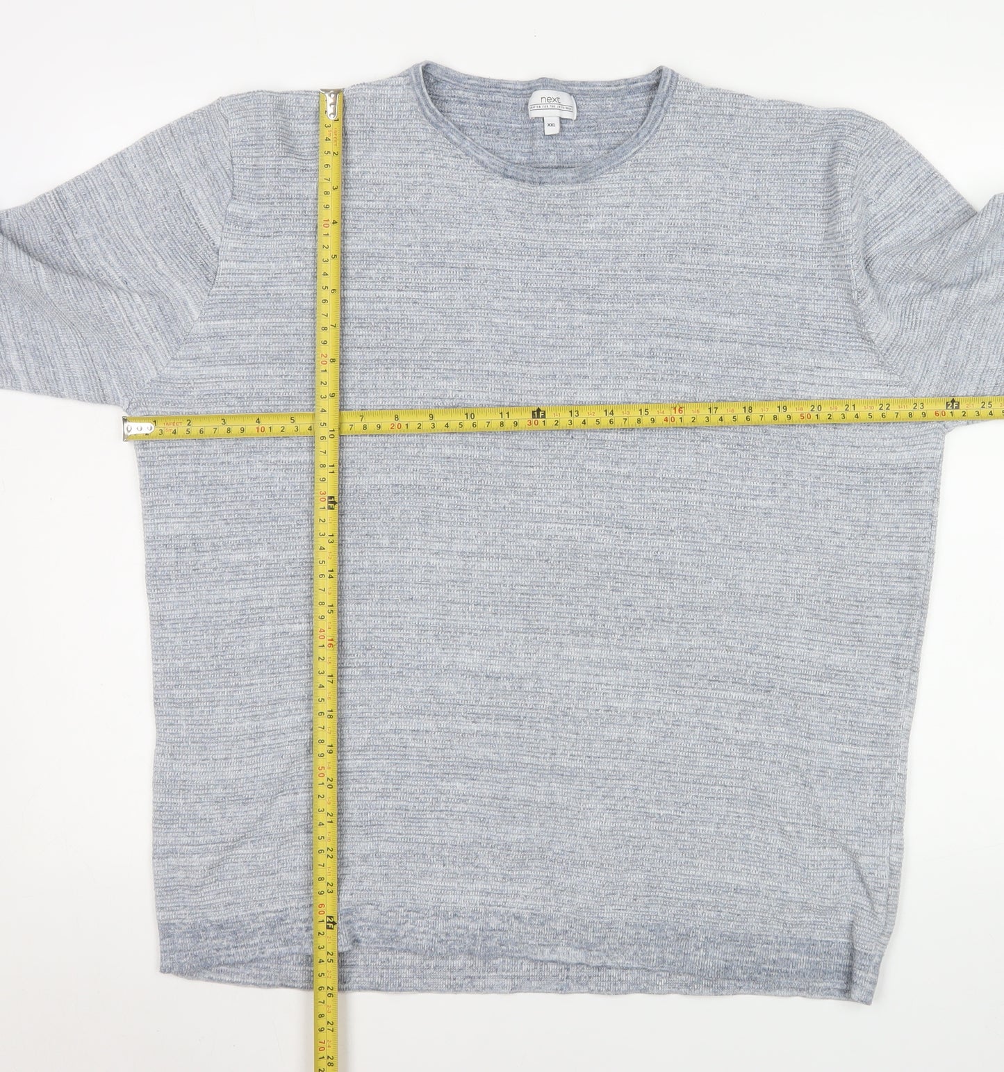 Next Men Grey Long Sleeve Crew Neck Cotton Blend Casual Top XXL