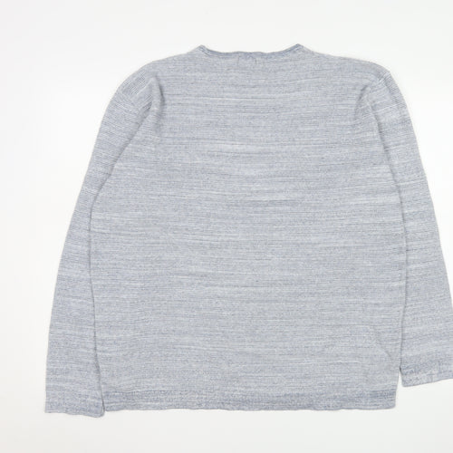 Next Men Grey Long Sleeve Crew Neck Cotton Blend Casual Top XXL