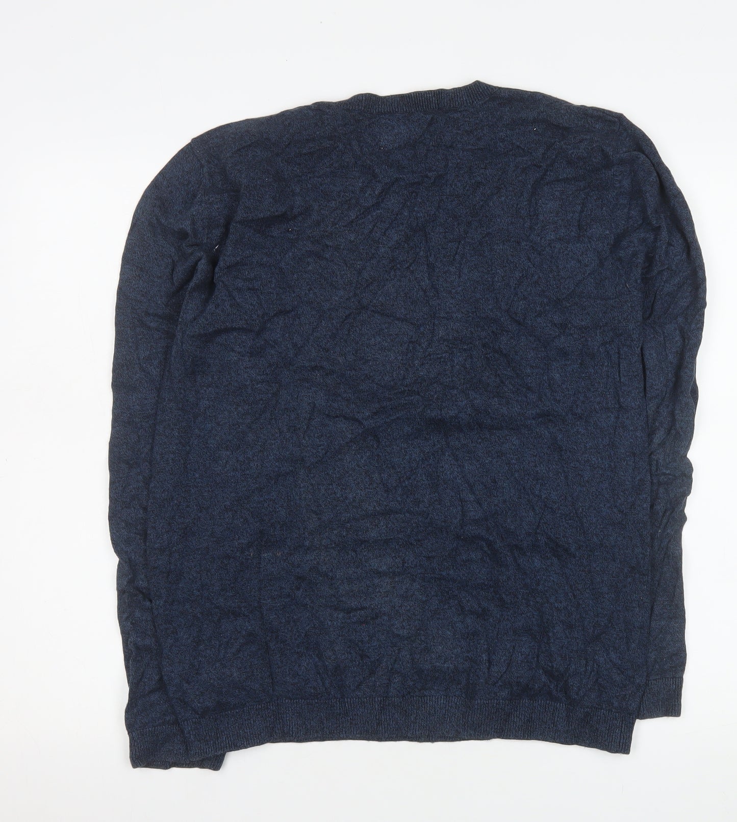 Topman Men's Blue Cotton Crew Neck Pullover Jumper Size L