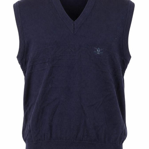 Westbury Men's Blue Wool Blend V-Neck Sleeveless Vest Jumper L