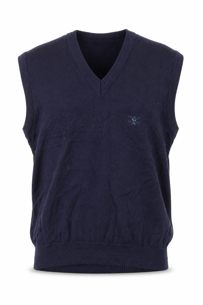 Westbury Men's Blue Wool Blend V-Neck Sleeveless Vest Jumper L