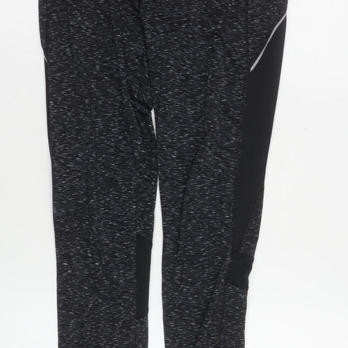 New Look Women's Black Flecked Leggings M Slim Fit Activewear Trousers