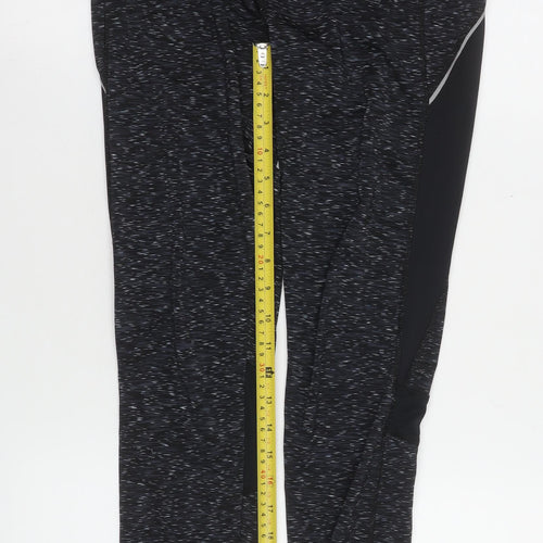 New Look Women's Black Flecked Leggings M Slim Fit Activewear Trousers