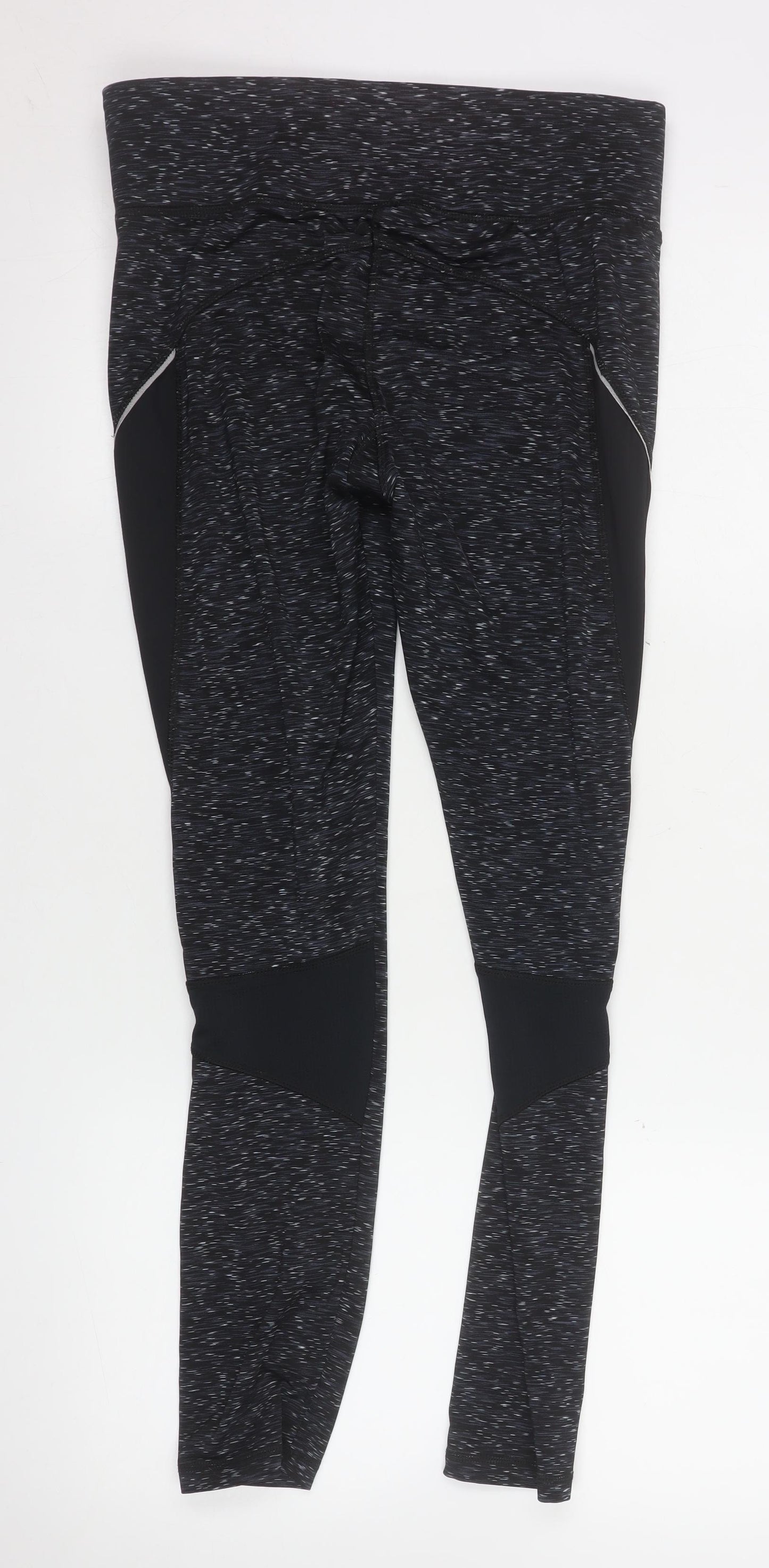 New Look Women's Black Flecked Leggings M Slim Fit Activewear Trousers