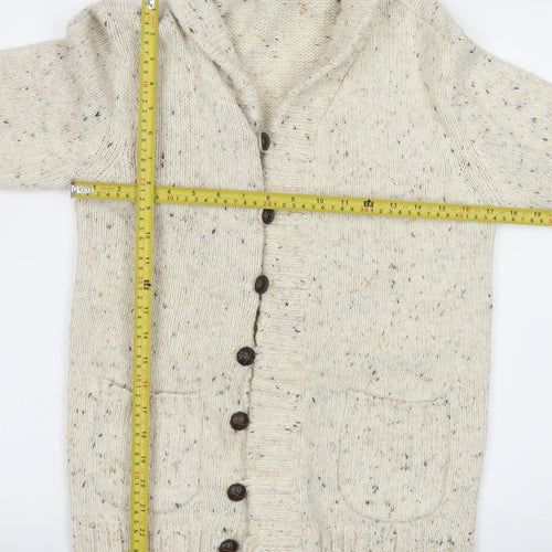 Marks and Spencer Boys Beige Cardigan 13-14 Years Shawl Collar Button Knit