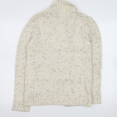 Marks and Spencer Boys Beige Cardigan 13-14 Years Shawl Collar Button Knit