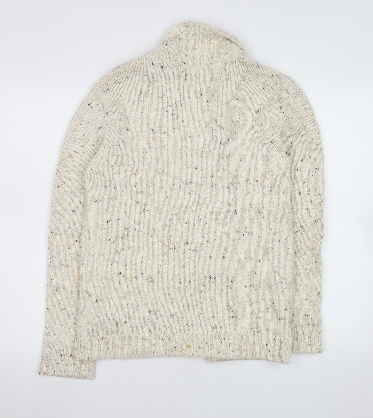 Marks and Spencer Boys Beige Cardigan 13-14 Years Shawl Collar Button Knit