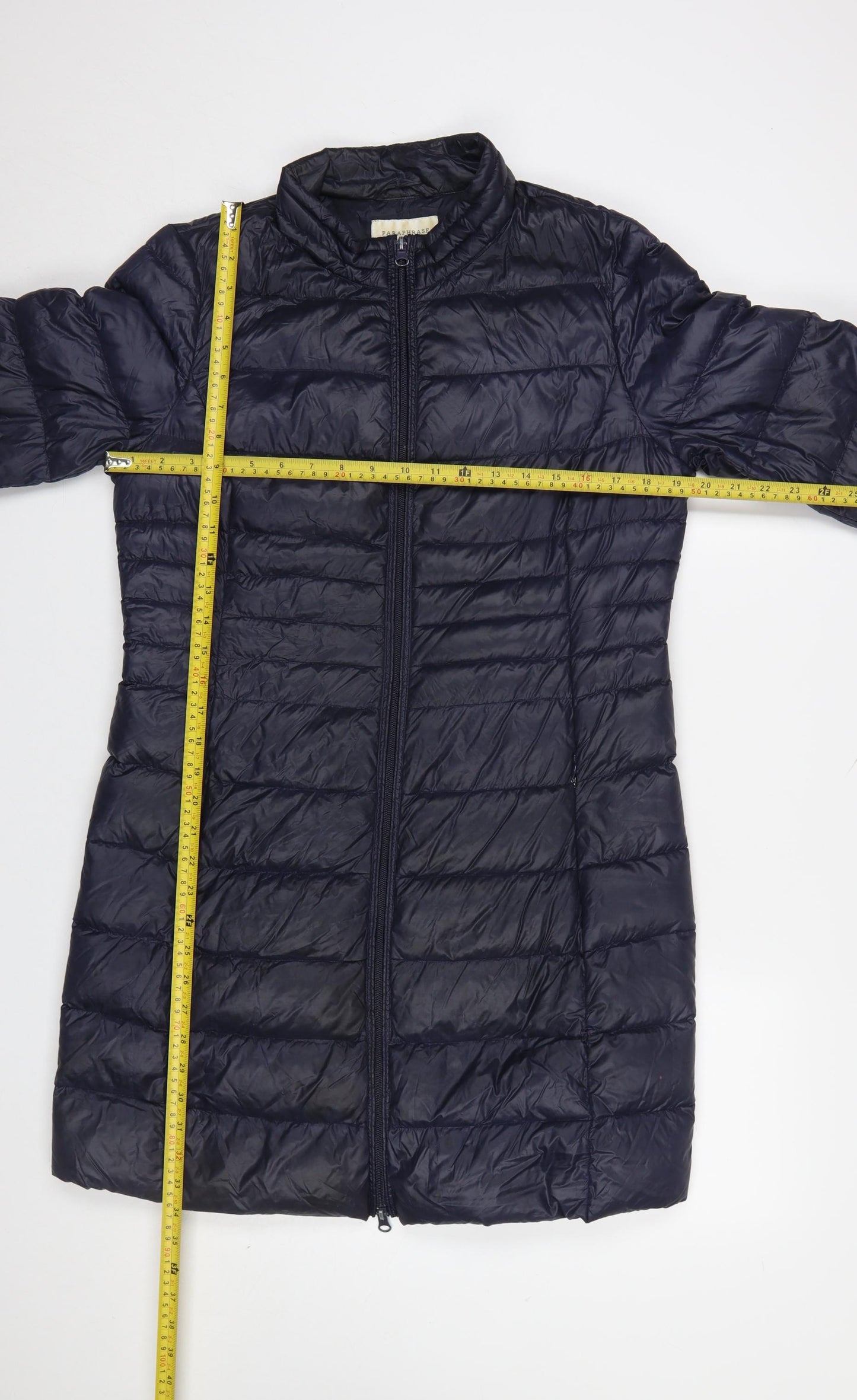 Paraphrase Womens Blue Long Puffer Coat Size 14 Nylon Down Jacket