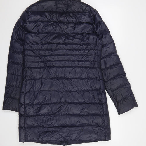 Paraphrase Womens Blue Long Puffer Coat Size 14 Nylon Down Jacket