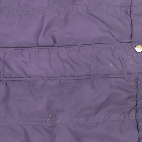Next Girls Purple Hooded Faux Fur Trim Long Parka Coat Age 8 Years