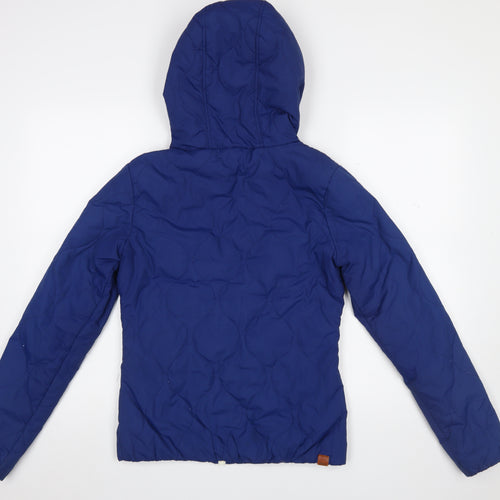 Bench Men's Blue XS Quilted Hooded Full Zip Casual Jacket