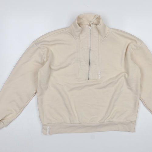 Bekkin Women's Beige 1/2 Zip Pullover Sweatshirt Size M