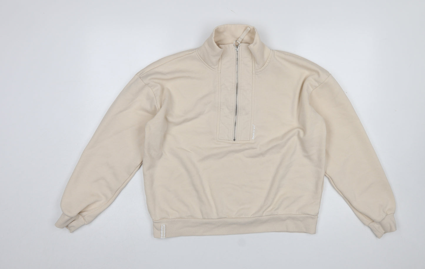 Bekkin Women's Beige 1/2 Zip Pullover Sweatshirt Size M