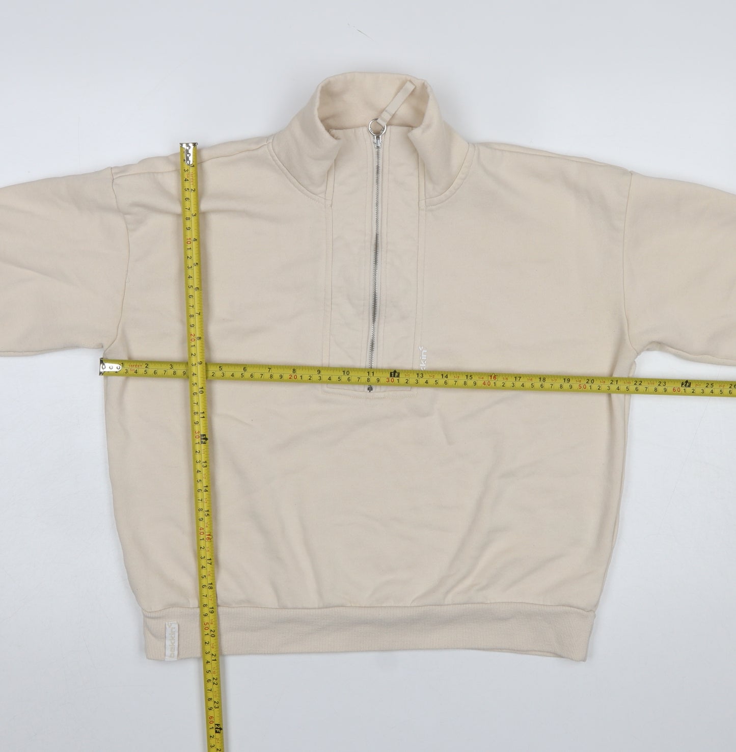 Bekkin Women's Beige 1/2 Zip Pullover Sweatshirt Size M