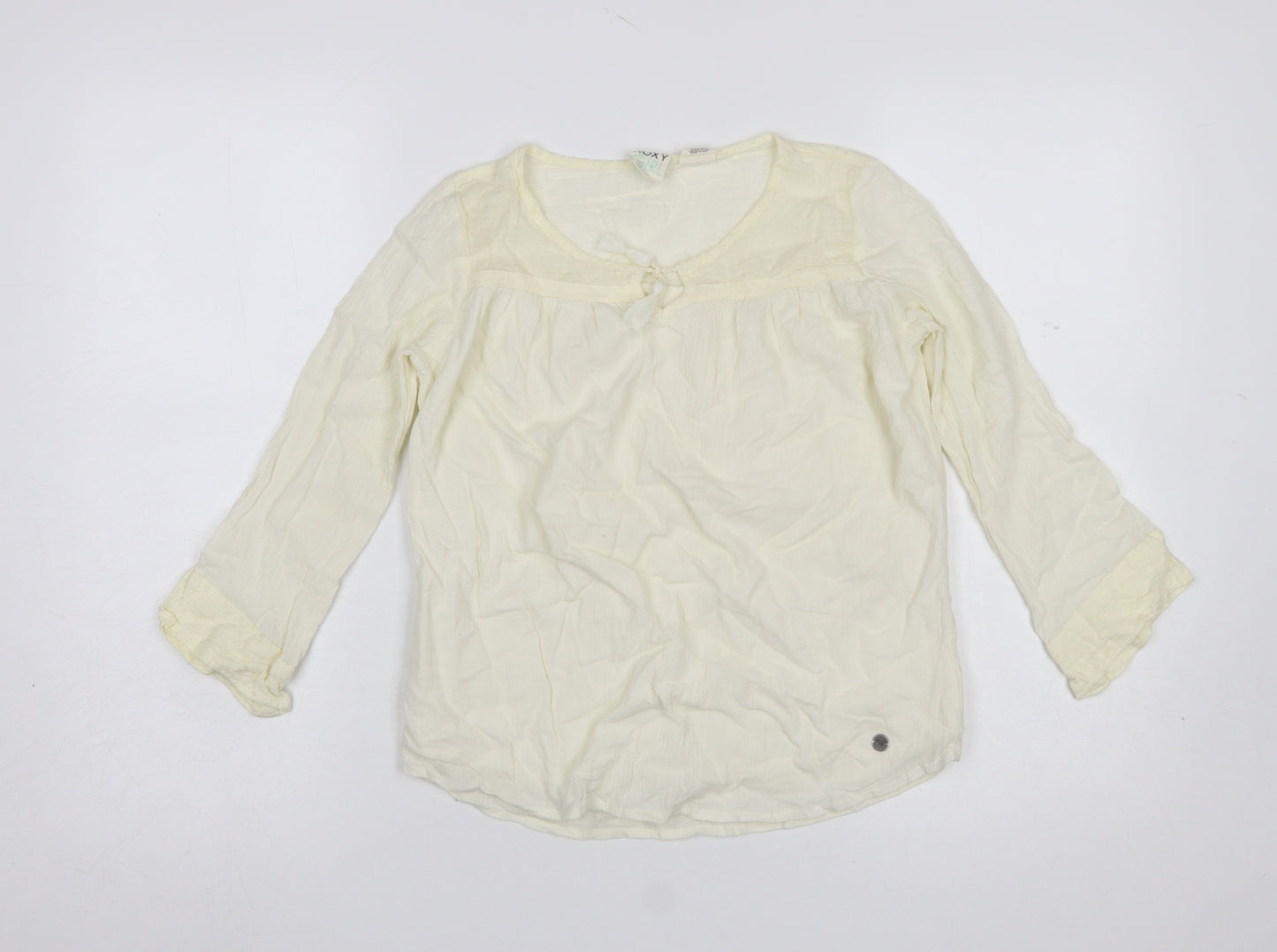 Roxy Girls Ivory Lightweight Cotton Tunic Blouse 12 Years