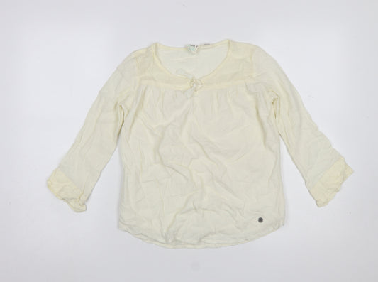 Roxy Girls Ivory Lightweight Cotton Tunic Blouse 12 Years