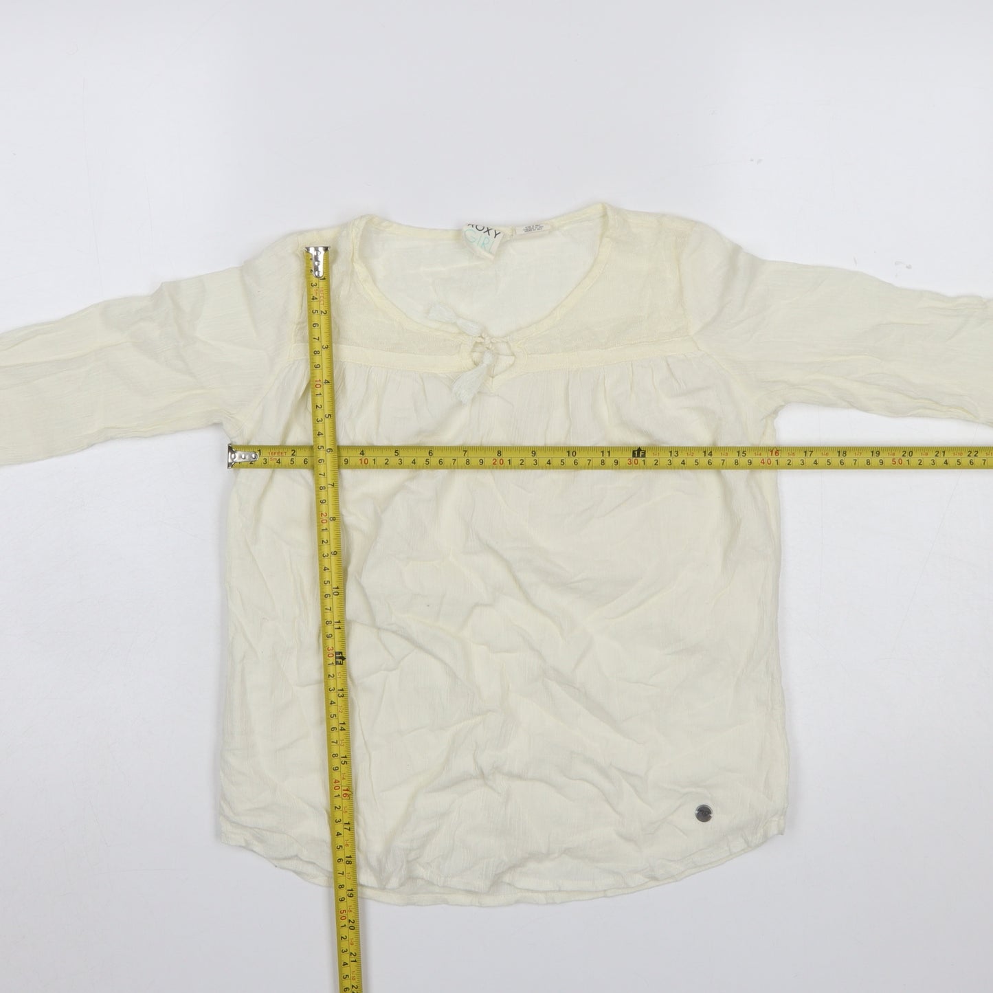 Roxy Girls Ivory Lightweight Cotton Tunic Blouse 12 Years