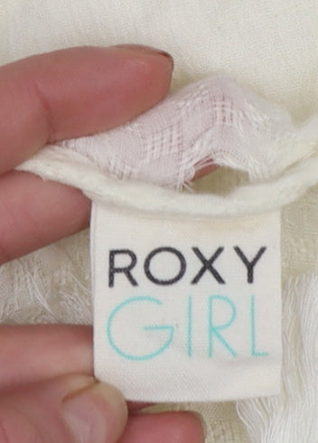 Roxy Girls Ivory Lightweight Cotton Tunic Blouse 12 Years
