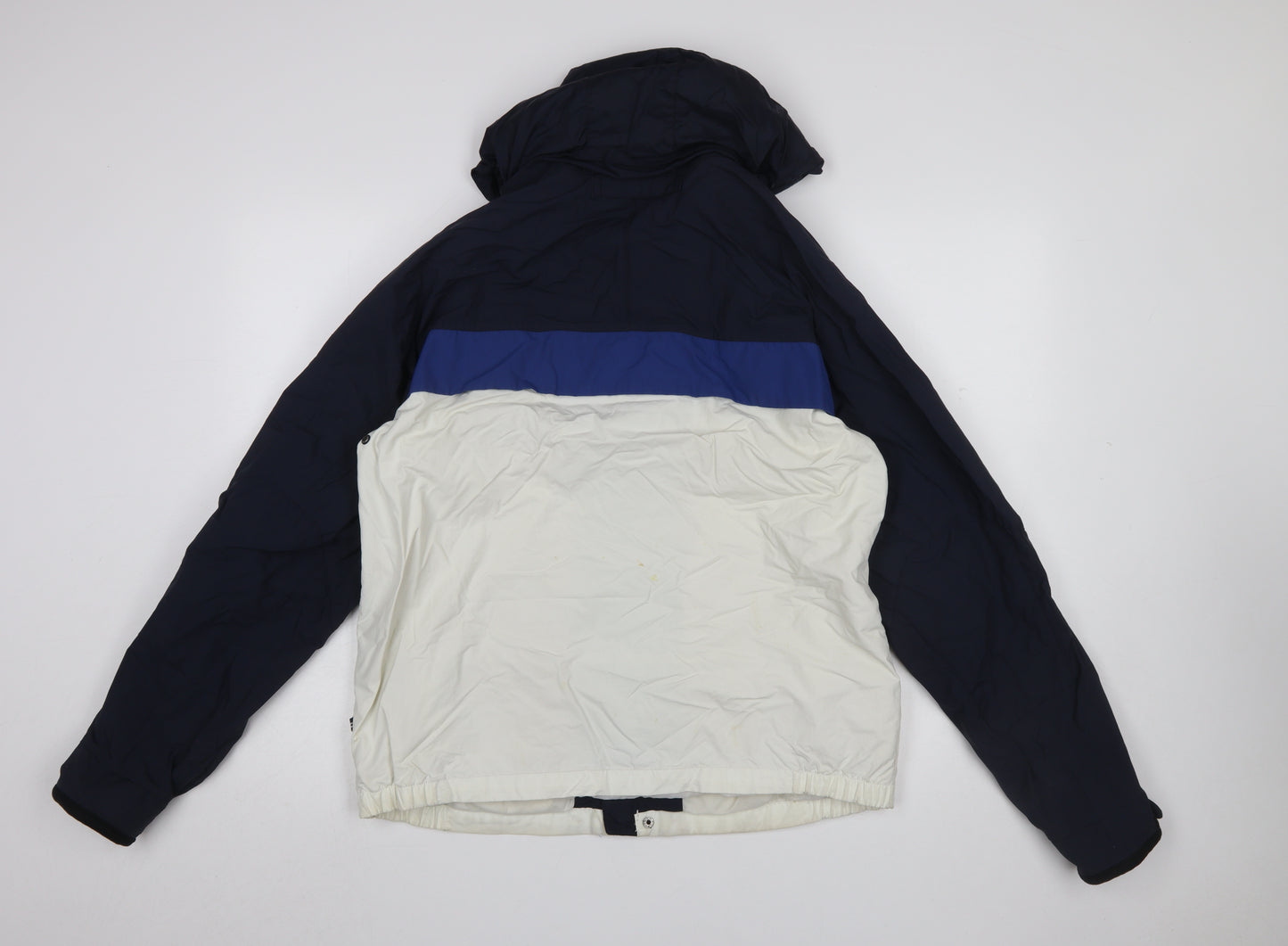 Nautica Men’s Blue White Hooded Windbreaker Jacket M