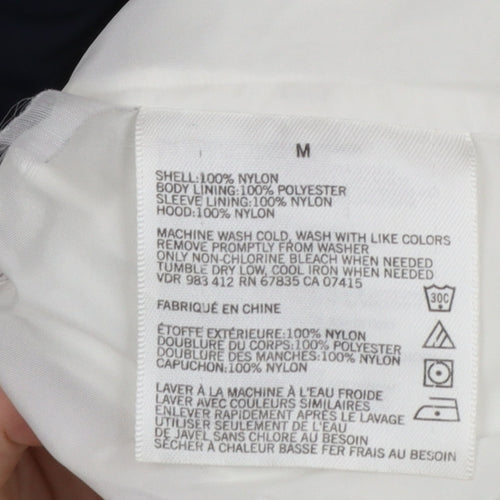 Nautica Men’s Blue White Hooded Windbreaker Jacket M