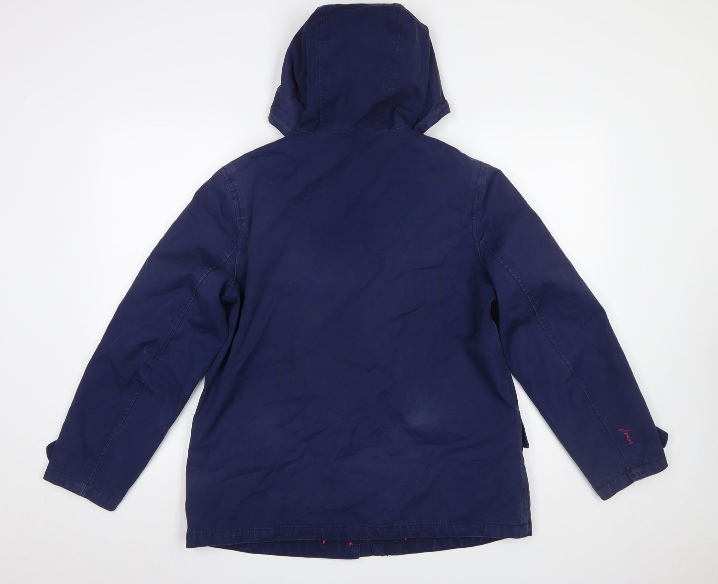 Joules Women's Blue Waterproof Hooded Parka Jacket Size 12