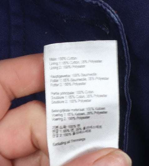 Joules Women's Blue Waterproof Hooded Parka Jacket Size 12