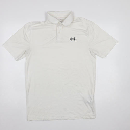 Under Armour Men's White Polo Shirt Small Regular Fit Performance