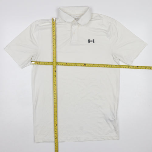 Under Armour Men's White Polo Shirt Small Regular Fit Performance