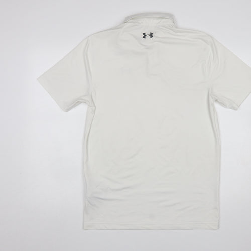 Under Armour Men's White Polo Shirt Small Regular Fit Performance