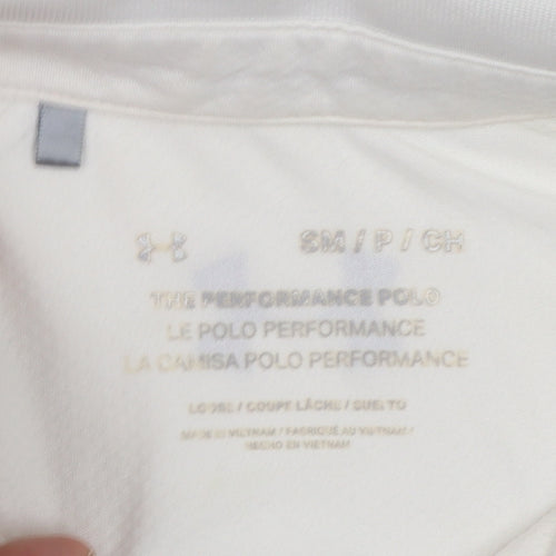 Under Armour Men's White Polo Shirt Small Regular Fit Performance