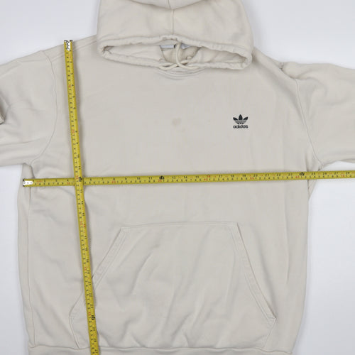 Adidas Men’s Beige Pullover Hoodie 2XL Regular Fit Sports Fleece