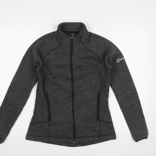 Berghaus Women Grey Full Zip Fleece Jacket UK 8 XS Outdoor Layer