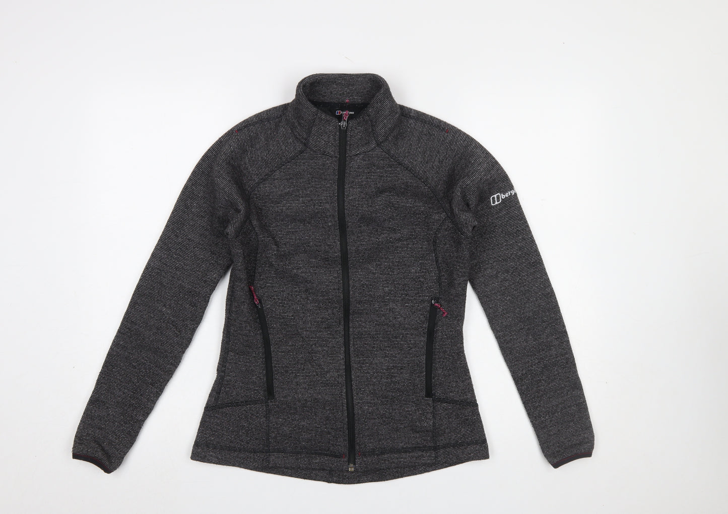 Berghaus Women Grey Full Zip Fleece Jacket UK 8 XS Outdoor Layer