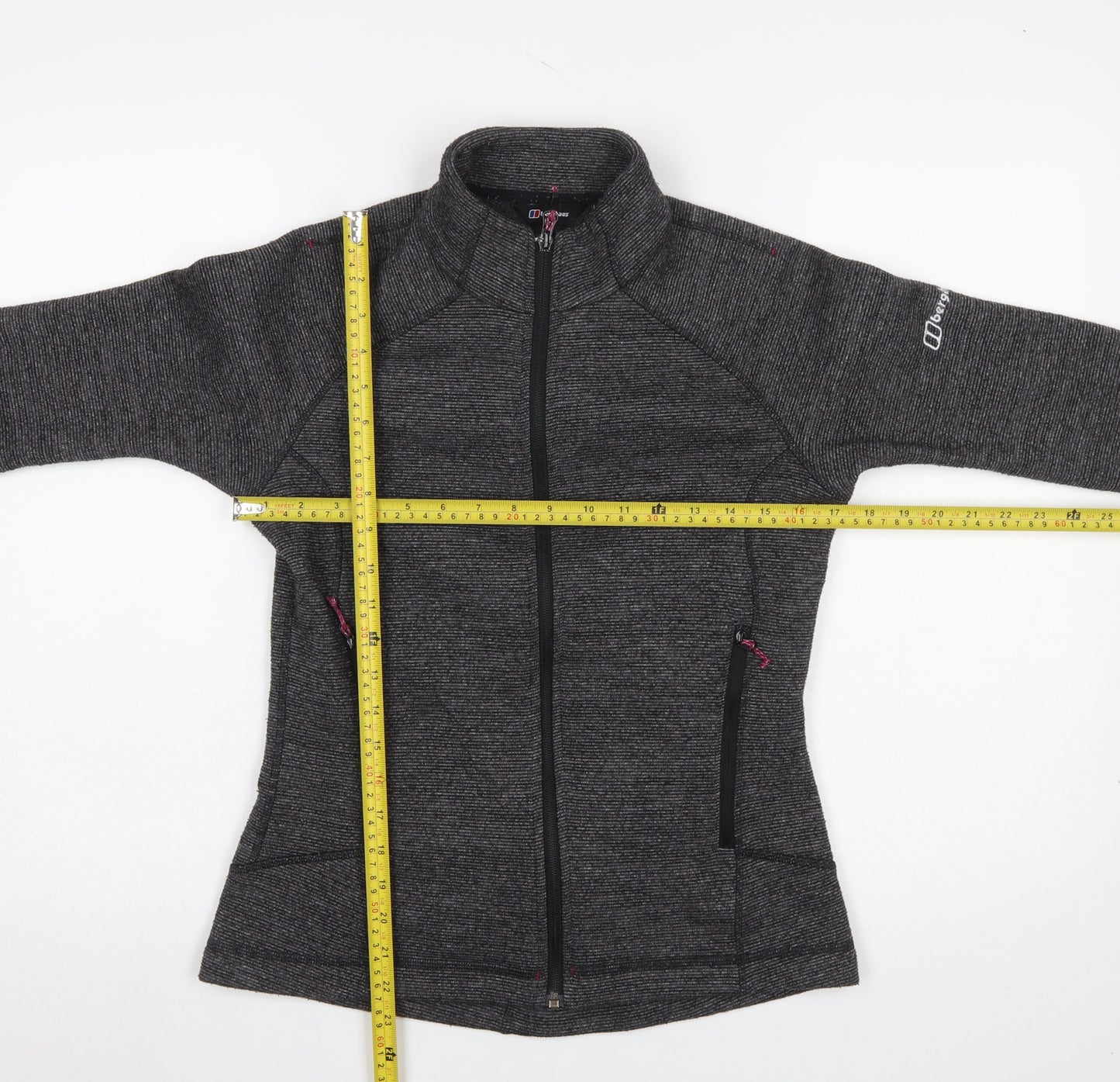 Berghaus Women Grey Full Zip Fleece Jacket UK 8 XS Outdoor Layer
