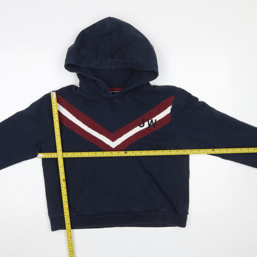 Jack Wills Womens Navy Hoodie UK 14 Pullover Cotton Blend Long Sleeve
